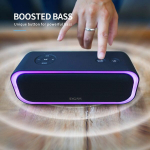 Doss bluetooth garsiakalbis, soundbox pro music box bluetooth, 20 w, įvairiaspalvės lemputės, ipx5 atsparus vandeniui, 20 val. baterija, belaidis stereo poravimas, bluetooth dėžutė mobiliajam telefonui, laukui, paplūdimiui - pilka