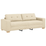 vidaXL Sofa 3 pcs Kreminė 221 x 80 x 80 cm Lino mi&scaron;inio audinys