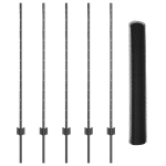 Tvorų stulpai 10 vnt U-formos pilki 120 cm plienas,&Scaron;e&scaron;iakampė tvora pilka 1,2x10 m plienas