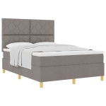 vidaXL Kiemas lova su čiužiniu Taupe 160 x 200 cm audinys