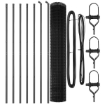 Euro Tvoros su 7 Stulpeliais 1.5x10 m Cinkuotas Plienas Pilka