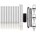 Euro tvora su 13 spyruokliniais stulpeliais 1x25 m Cinkuotas plienas Pilkas