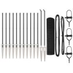 tvoros stulpų rinkinys 2 vnt. Pilka, Juoda Plienas, PVC