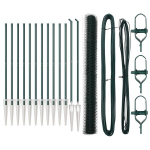 heksagoninis aptvėrimas Žalias 1,6x25 m Plienas,aptvėrimo stulpeliai su smaigaliu 13 vnt. &Oslash;32 mm 180 cm Cinkuotas plienas