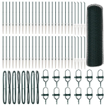 Heksagoninė tvora Žalia 0.8x100 m Plienas,Tvorų stulpai su smeigėmis 13 vnt &Oslash;32 mm 100 cm Cinkuotas plienas