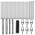 heksagono tvora pilka 0.4x50 m plienas,tvorų stulpai su pagrindo plok&scaron;tėmis 13 vnt. &Oslash;32mm 50cm cinkuotas plienas