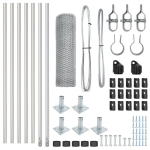 Heksagono tvora 0.6x10 m cinkuotas plienas,Tvorų stulpai su pagrindo plok&scaron;tėmis 7 vnt &Oslash;32mm 70cm cinkuotas plienas