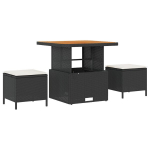 13 dalių Sodo Sofa Komplektas su Pagalvėmis Juoda Poli Ratanas Akacija,2-vietė Sodo Sofa su Pagalvėmis Juoda Poli Ratanas,3 dalių Sodo Valgomojo Komplektas su Pagalvėmis Juoda Poli Ratanas Akacija