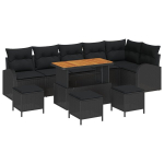 10 dalių sodo sofa su pagalvėlėmis Juoda Poli ratanas Akacija,2 vietų sodo sofa su pagalvėlėmis Juoda Poli ratanas,4 dalių sodo valgymo komplektas su pagalvėlėmis Juoda Poli ratanas Akacija
