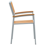 Lauko kėdės 4 vnt. Stacking Pilka Kieta Akacijos mediena ir Metalas