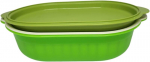 Tupperware Small Super Servierstar 2.5 Litrų Ko&scaron;tuvas-indas Thermo-duo Virtuvės Pagalbininkas su Ko&scaron;tuvu Žaliai Balta Virtuvės &Scaron;efo &Scaron;ilumos Palaikymo Tups Sietas