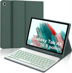 Samsung Galaxy Tab A8 2021 klaviatūra (sm-x200/x205/x207), 7 ap&scaron;vietimo funkcijos, itali&scaron;kas i&scaron;dėstymas, dėklas 10.5 colių, nuimama magnetinė bluetooth klaviatūra, tamsiai žalia