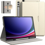 Jetech dėklas, skirtas samsung galaxy tab s10 ultra/tab s9 ultra 14.6 colių plan&scaron;etiniam kompiuteriui su s pen laikikliu, pu odos verslo folio stovas, apsauginis plan&scaron;etinio kompiuterio dėklas, daugia kampų (smėlio spalvos)