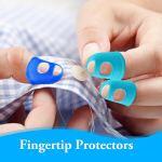 16 vnt. pir&scaron;tų galiukų pagalvėlių rinkinys, 4 dydžiai, silikoniniai antpir&scaron;čiai, pir&scaron;tų galiukų griebtuvai, pir&scaron;tų apsaugos pagalvėlių dangtelis pinigų skaičiavimui, popieriaus rū&scaron;iavimui, siuvimui, mezgimui, grojimui gitara (mėlyna, žydra)