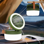 Robofun led saulės energijos kempingo lempa, kempingo žibintai, reguliuojamo ry&scaron;kumo su ventiliatoriumi, 4 &scaron;viesos režimai, 3 vėjo greičiai kempingui, nuotykiams, žvejybai, elektros energijos tiekimo nutraukimo avarinei įrangai, žalia
