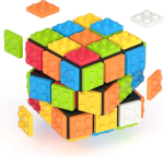 Roxenda Rubiko kubas, Bricks Magic su Square 3 x 3, galvosūkis ir 3d greitasis kubas, vaikams ir suaugusiems