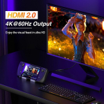 Qhou Steam Deck doko stotis, 6 viename doko stotis, hdmi 2.0, 4k@60hz, gigabitinis ethernet, 3 usb c įkrovimo prievadai, suderinama su valve steam deck, tv, switch