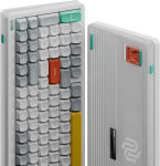 Nuphy Halo96 V2 belaidė kar&scaron;to keitimo žaidimų klaviatūra, 99 klavi&scaron;ų rgb ap&scaron;viesta mechaninė klaviatūra, palaiko qmk/via, bluetooth/usb-c/2.4ghz - balta, gateron mint switch (37gf)