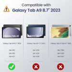 dėklas, skirtas Samsung Galaxy Tab A9 8.7 colių 2023 (sm-x110/x115/x117), lengvas stovas naujam Galaxy Tab A9 8.7 colių 2023, du žiūrėjimo kampai, rožinis auksas