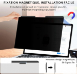 Makinda magnetinis privatumo filtras 14" 16:10, suderinamas su hp/dell/acer/lenovo/thinkpad, nuimamas, apsaugantis nuo &scaron;nipinėjimo ir mėlynos &scaron;viesos