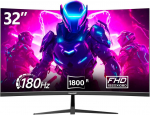 Gawfolk 32 colių i&scaron;lenktas žaidimų monitorius 180hz / 165hz / 144hz Pc ekranas Full Hd 1080p, berėmis 1800r i&scaron;lenktas kompiuterio ekranas su Freesync ir akių apsaugos technologija, palaiko Vesa