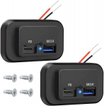 2x 12v Usb Lizdas su Pd Type-c ir Qc 3.0 Greitu Įkrovimu