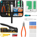 Vmxlso replės Rj45 gnybtams, tinklo įrankių rinkinys su Lan kabelio testeriu, tinklo ki&scaron;tukas, apsauga nuo lūžių, replės gnybtams, tinklo jungtis, skirta 8p Rj45 Cat6 Cat5/5e Cat7 6p Rj11 Rj12 telefonui