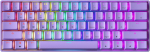Gk61 kar&scaron;to keitimo mechaninė žaidimų klaviatūra - 61 klavi&scaron;as, daugiaspalvis rgb led ap&scaron;vietimas, skirtas pc/mac žaidėjams (gateron Optical Blue, levandų spalvos)