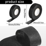 Whycnjl audinio juostos rinkinys, 2 vnt., 1 x 19 mm x 15 m ir 1 x 15 mm x 15 m lipni juosta, laidų pynė, audinio juosta, lipni juosta, laidų pynė, elektriko juosta, automobilio laidų pynė, veltinio juosta kabeliams