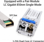 Viena pora 1.25 g/s bidi gigabit singlemode &scaron;viesolaidinių ethernet media keitiklių su 2 vnt. bidi sfp lc transceiver moduliu, sx smf rj45 į sfp lizdą iki 30 km