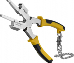 Strong Hand Tools, Deluxe mig suvirinimo replės, plaktukas, plok&scaron;čiagalvis plaktukas, grandiklis, smulkūs ir stambūs dildės, &scaron;oninio traukimo v formos įpjova, fiksavimo grandinė, ergonomi&scaron;ka rankena, termi&scaron;kai apdorotas 8" pm25