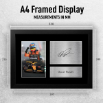Hwc Trading Fr A4 Oscar Piastri Mclaren dovanos, atspausdintas para&scaron;ytas autografas, nuotrauka, skirta formula 1 ir automobilių sporto gerbėjams - A4 įrėmintas