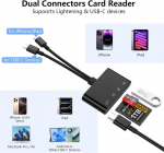 4 in 2 sd kortelių skaitytuvas, skirtas iphone ipad, sd tf micro sd kortelių skaitytuvo adapteris su sd micro sd type c usb-a prievadais, usb-c atminties kortelių skaitytuvas, skirtas iphone 16/15, kiti usb-c type-c įrenginių kortelių skaitytuvai