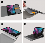 Fintie dėklas, skirtas Microsoft Surface Pro 6 (2018) / Pro 5 (2017) / Pro 4 / Pro 3, auk&scaron;tos kokybės dirbtinės odos dėklas su keliais žiūrėjimo kampais, suderinamas su Type Cover