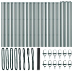 Hexagoninė tvora Pilka 1.2x100 m Plienas,Tvorų stulpai 13 vnt. Žalia &Oslash;32 mm 170 cm Cinkuotas plienas