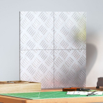 Aliuminio &scaron;achmatų plok&scaron;tės 4 vnt. Neslystantys 20x20 cm