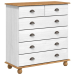 Komoda "ASKIM" Balta 91x40x95,5 cm I&scaron; Kietos Pu&scaron;ies Medienos