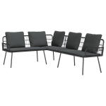 L formos sofa juoda 231x173x78 cm poliratanas