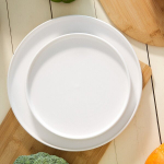 6x FAMELIO desertinių lėk&scaron;čių rinkinys, baltas 21 cm HOMLA