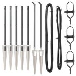 tvoros stulpai su kuoleliais 7 vnt &Oslash;32 mm 80 cm cinkuotas plienas