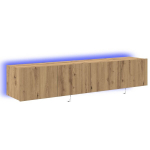 TV sieninės spintelės su LED ap&scaron;vietimu 2 vnt. Amatų ąžuolo 80x35x31 cm