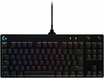 Logitech G Pro Tkl mechaninė žaidimų klaviatūra, Gx-blue Clicky jungikliai, Lightsync Rgb dizainas be skaičių klaviatūros, skirta e-sporto žaidimams, atjungiamas micro Usb laidas, Uk Qwerty i&scaron;dėstymas, juoda