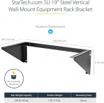 Startech.com 5u vertikalus sieninis stovas - 19 colių žemo profilio atviras sieninis stovas - tinklo/serverių Kambarys/duomenų/av/it/patch panelis/ry&scaron;ių - su narvelio veržlėmis/varžtais (rk519wallv)