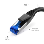 Kabeldirekt Cat 7 tinklo kabelis Rj45 - 20m - 10 Gigabitų Ethernet, Lan ir Patch kabelis (tinka didelės spartos tinklams, jungikliui, mar&scaron;rutizatoriui, kompiuteriui ir modemui, juodas)