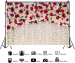 Yongfoto 3 x 2 m vinilo nuotraukų fonas vestuvių fonas rožės gėlės užuolaida graži gėlių siena fotografijos fonas Valentino dienos vestuvių vakarėlio dekoracija foto studijos fonai nuotraukoms