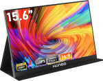 Monitorius Hongo Ne&scaron;iojamas monitorius 15.6 colių 1080p Fhd Ips mobilusis monitorius su dviem garsiakalbiais, akių apsaugos ekranas ne&scaron;iojamam Kompiuteriui/pc/mac/ps5/4/xbox - Usb C Type C ir Hdmi su apsauginiu dėklu