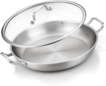 Delarlochef Paella keptuvė 35 cm - indukcinė su tolygiu &scaron;ilumos paskirstymu, galima plauti indaplovėje ir universali visų tipų kaitlentėms - idealiai tinka vakarėliams, savaitgaliams, stovyklavimui ir &scaron;eimos vakarienėms