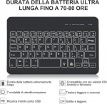 Winchking klaviatūra, skirta samsung galaxy tab a9 2023 8.7 colių (sm-x110/sm-x115), 7 ap&scaron;vietimo funkcijos, itali&scaron;ka bluetooth klaviatūra, nuimamas apsauginis dėklas, skirtas 8.7 colių, tamsiai žalia