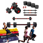 Hanteliai 40kg &scaron;tanga grifas 2x20 kg + 4x pasiprie&scaron;inimo gumos tempimui!