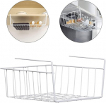 Po lentyna dedamas krep&scaron;ys daiktams, po lentyna dedamas krep&scaron;ys, sukraunami pakabinami krep&scaron;iai, metalinės vielos krep&scaron;ys daiktams, baltas po lentyna dedamas krep&scaron;ys, tinkamas biurui, stalo reikmenims, spintelėms, voniai